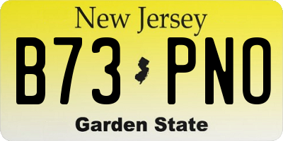 NJ license plate B73PNO