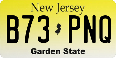NJ license plate B73PNQ