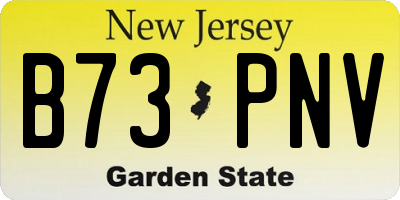 NJ license plate B73PNV