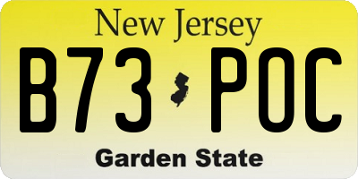 NJ license plate B73POC