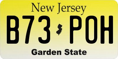 NJ license plate B73POH