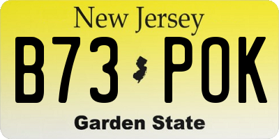NJ license plate B73POK