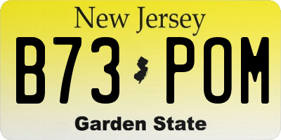 NJ license plate B73POM