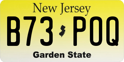 NJ license plate B73POQ
