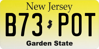 NJ license plate B73POT