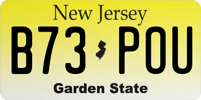 NJ license plate B73POU
