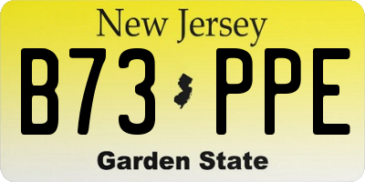 NJ license plate B73PPE