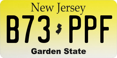 NJ license plate B73PPF