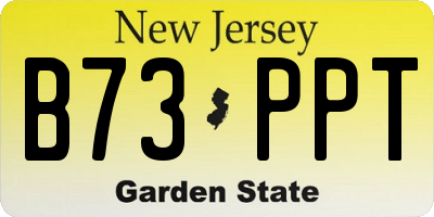 NJ license plate B73PPT