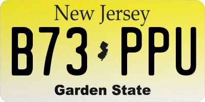 NJ license plate B73PPU