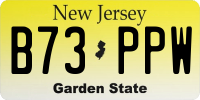 NJ license plate B73PPW