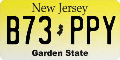 NJ license plate B73PPY