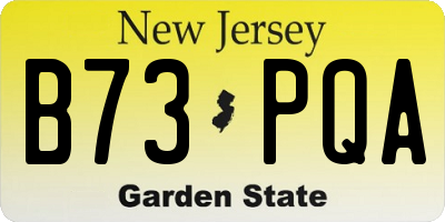 NJ license plate B73PQA