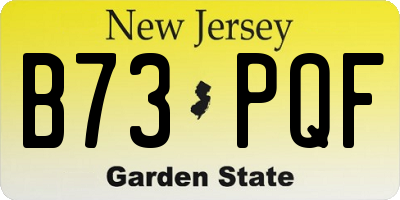 NJ license plate B73PQF