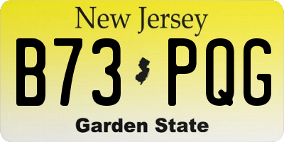 NJ license plate B73PQG