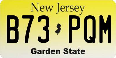 NJ license plate B73PQM