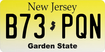 NJ license plate B73PQN
