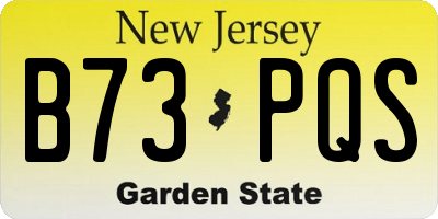 NJ license plate B73PQS
