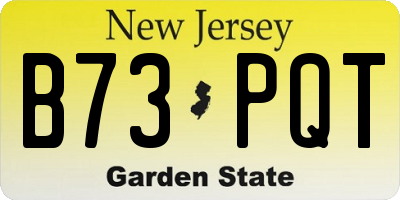 NJ license plate B73PQT