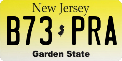 NJ license plate B73PRA