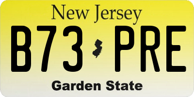NJ license plate B73PRE