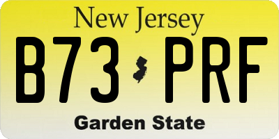 NJ license plate B73PRF