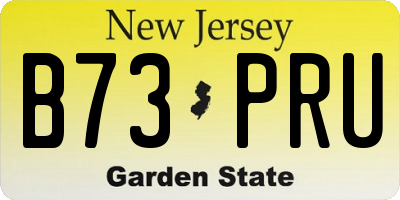 NJ license plate B73PRU