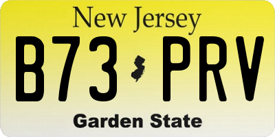 NJ license plate B73PRV