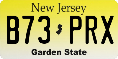 NJ license plate B73PRX