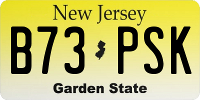 NJ license plate B73PSK