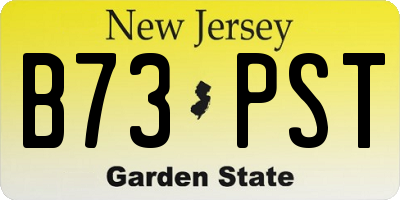 NJ license plate B73PST