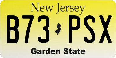 NJ license plate B73PSX