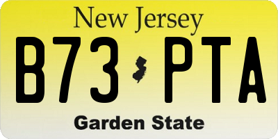 NJ license plate B73PTA
