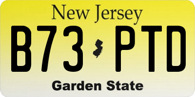 NJ license plate B73PTD