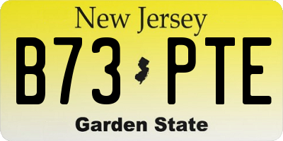 NJ license plate B73PTE