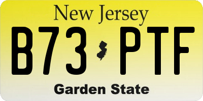 NJ license plate B73PTF