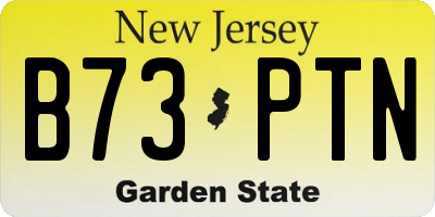NJ license plate B73PTN