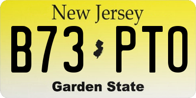 NJ license plate B73PTO
