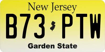 NJ license plate B73PTW