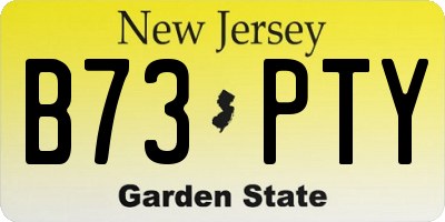NJ license plate B73PTY