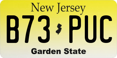 NJ license plate B73PUC
