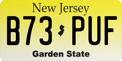 NJ license plate B73PUF