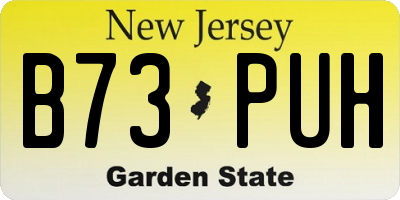 NJ license plate B73PUH