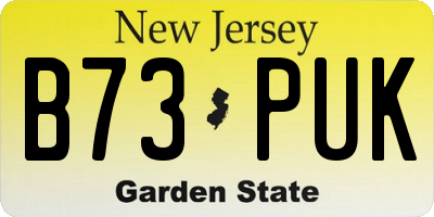 NJ license plate B73PUK