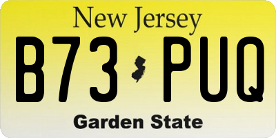 NJ license plate B73PUQ
