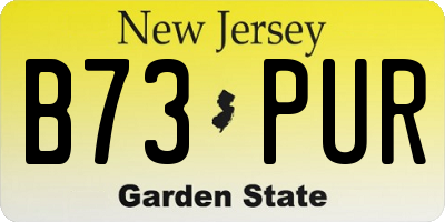 NJ license plate B73PUR