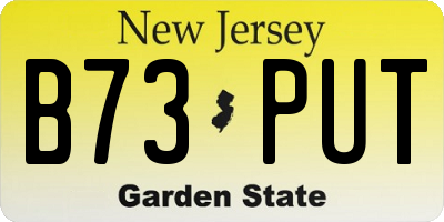 NJ license plate B73PUT