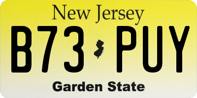NJ license plate B73PUY