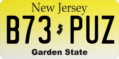 NJ license plate B73PUZ