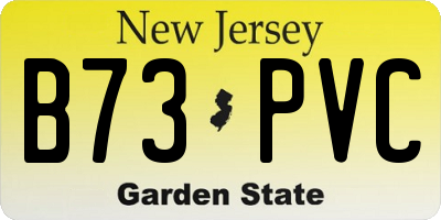 NJ license plate B73PVC